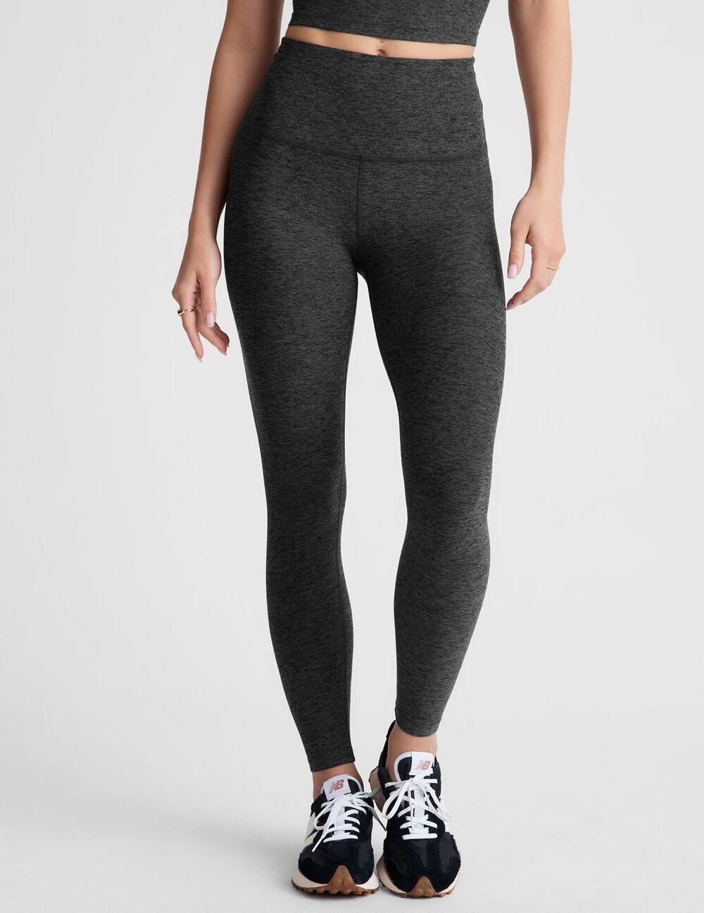 Beyond Yoga Spacedye Caught In The Midi Dark Gray Heather Leggings Size Small